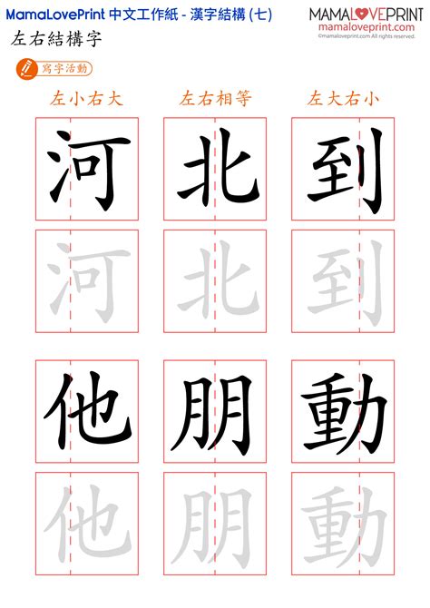 左右結構字查詢|中文字結構知識